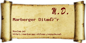 Marberger Ditmár névjegykártya